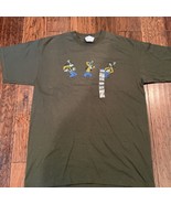 Vtg Goofy Mens Disney Graphic T-Shirt Green Crew Neck 100% Cotton L New - $19.79