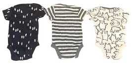 Gerber Baby Onesies Lot of 5 White Gray Newborn NB Short Sleeve Newborn image 3