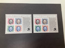 Lot Of 2- 1989 U.S. Postage Stamps #2433 Souvenir Sheet World Stamp Expo... - £9.72 GBP