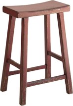 Stool KATIE Antique Red Distressed Elm Handmade Hand-Crafted - £437.64 GBP