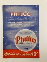 1952 MLB Philadelphia Phillies vs Atlanta Braves Official Score Card - $23.70