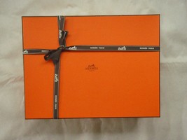 Hermes box rectangle with ribbon large empty #541 orange - £30.62 GBP