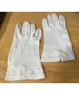 White Gloves with Flowers - $5.99