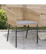 vidaXL Garden Chair Brown PE Rattan, Powder-Coated Steel Standard - $389.46 CAD