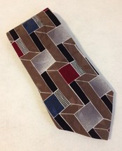 Zylos George Machado Brown Red Blue Grey Neck Tie 100% Italian Silk Colo... - £19.75 GBP