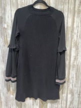 Free People Woman Dress M Medium Black Zou Bisou Knit Sweater Boho Bell ... - $5.50 CAD