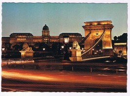 Hungary Postcard Budapest Chain Bridge With The Buda Castle - £3.88 GBP