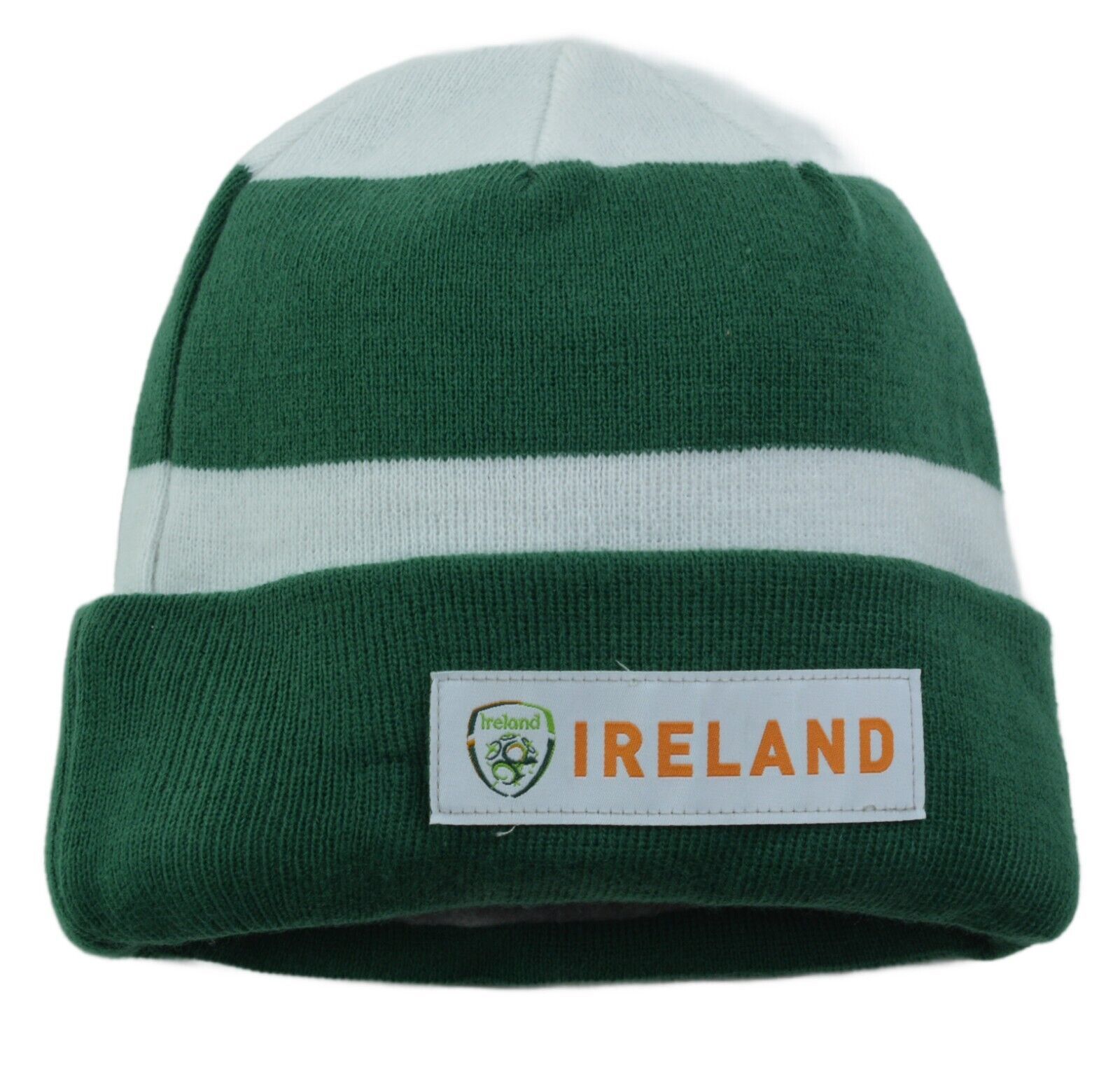 Ireland International Football Team FAI Green & White Knit Winter Soccer Beanie