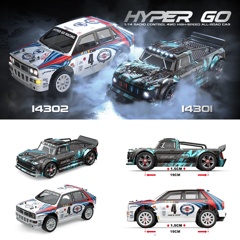 MJX Hyper Go 14301/14302 Flat Runner RC Car 1/14 2.4G Brushless Motor 55KM/H - £181.53 GBP+