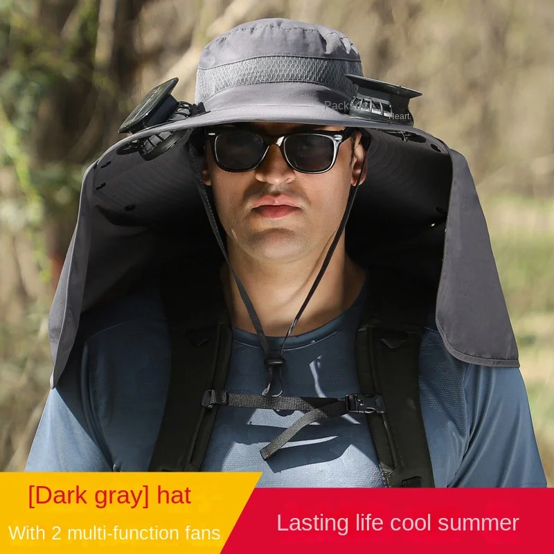 Sombrero Hat Summer Men Outdoor Fan Cap multi-purpose Rechargeable Big Wind - £28.43 GBP
