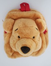 12&quot; Winnie The Pooh Plush Head Backpack Bag w/ Red Straps Disney Store Exclusive - £13.33 GBP