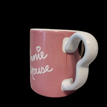 Disney Minnie Mouse 3D Pink Coffee Mug Tea Cup 10 oz Minnie Handle Monogram - £10.13 GBP