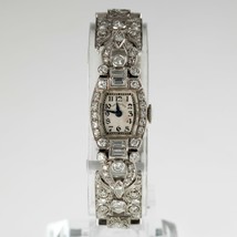 Hamilton Ladies Platinum Diamond Dress Watch Delicate Filigree Mov #911 - £7,007.26 GBP