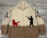 Pheasant Hunter Hand Knit Cowichan Sweater Zip Up Cardigan 27” Chest Vtg - $133.64