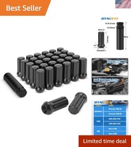 Locking 32x Black M14x1.5 Lug Nuts with Socket Key - Premium Steel Const... - $46.00