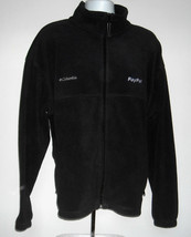 Mens embroidered Columbia Paypal Fleece Jacket XXL black full zip pockets - $37.57
