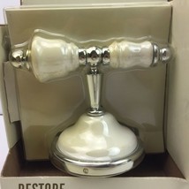 Restore Restyle Brass White Ceramic Finish Hook Instructions Hardware Silver - £23.97 GBP