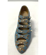 Nostalgia &quot;The Right Fit&quot; Blue Buckle Pump with Pearl Button Miniature F... - £6.03 GBP