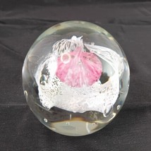 Art Glass Hand Blown Pink Medusa On Doily Dynasty Gallery Paperweight, 2.75&quot;d - £12.55 GBP