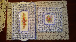 Beautiful Hand Painted 2-Serving Trays - £19.66 GBP