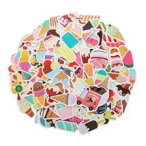 100 Pack Ice Cream Stickers,Ice Cream Party Favors, Birthday Decorations - £13.27 GBP