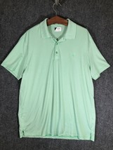 IZOD Golf Polo Shirt XL Mens Green Stripes Casual Regular Fit Short Sleeve Reg - £10.54 GBP
