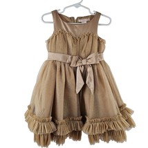 Janie And Jack Girls Dress Size 18 24 Months Gold Satin Top Tulle Party ... - $148.50