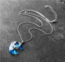 Crescent Moon &amp; Cloud Pendant Necklace - FAST SHIPPING!!! - £3.92 GBP
