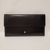 Vintage Montblanc Mont Blanc Black Leather Trifold Checkbook Wallet - $247.50