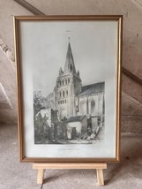 Vintage Church Print Église Notre-Dame de Cunault 19th Century Lithograp... - $1,713.29 MXN