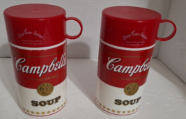 1998 Campbell&#39;s Soup Can-Tainer Insulated Thermos 11.5 Oz Set Of 2 - £14.39 GBP