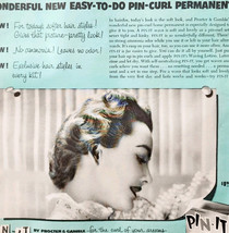 1955 Pin It Pin Curl Permanent Curlers Advertisement Hair Beauty Hygiene... - $378.90 MXN