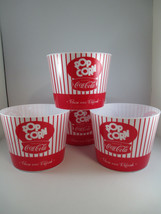 Coca-Cola Popcorn Bowls Set of 4 Retro Movie Night Coke Pause and Refresh Logo - £17.40 GBP