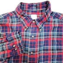 Brooks Brothers Flannel Shirt Mens XL Blue Red Grn Plaid Button Down 346... - $18.91