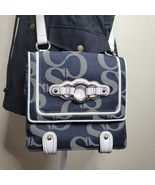 Sophia Caperelli Large Crossbody Shoulder Bag Blue White Pockets Magnet ... - £21.05 GBP