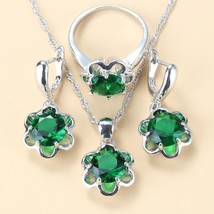 Vintage Costume Champagne Zircon Silver Color 925 Mark Jewelry Sets For Women Ne - £18.13 GBP