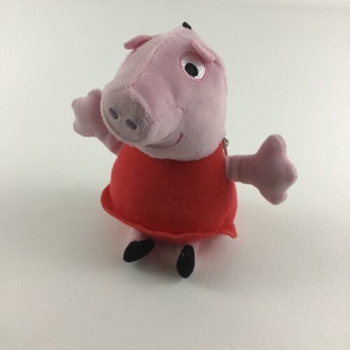Primary image for Peppa Pig Plush Stuffed Animal Clip On Zipper Pouch Pocket Purse Vintage 2003
