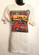 ANDY&#39;S DINER T Shirt Ford Mustang Boss Pony LARGE White Cotton Hanes 199... - £23.17 GBP