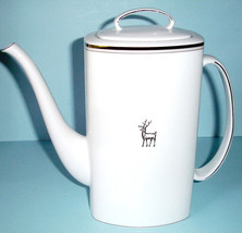 Kate Spade Lenox Donner Road Coffee Pot Platinum Reindeer Made in USA New - $118.90
