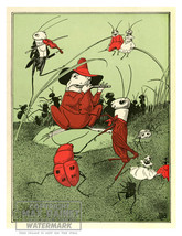 Frog + Cricket Duet w Bugs in Garden (1904 ) Willard Bonte * Quality Art Print - £46.23 GBP