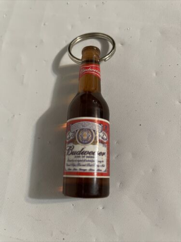 Budweiser King Of Beers Key Chain Beer Bottle Opener 3 1/4" Vtg Key Ring - £7.80 GBP
