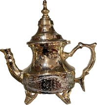 Moroccan gold silver teapot - Moroccan brass teapot- Moroccan Teapot - $99.67