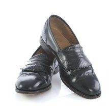 Johnston Murphy Heritage Black Leather Kiltie Loafers Dress Shoes Mens 11 D USA - £23.66 GBP