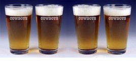 SET OF 4  ✭ Dallas Cowboys Craft Beer Pint Etched Glasses ✭ - £28.30 GBP