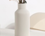 White Ceramic Flower Vase, Minimalist Modern Home Decor, Small Pampas Gr... - £26.50 GBP