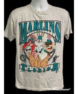VTG 1993 Florida Marlins Shirt Med Looney Tunes Bugs Taz Yosemite Single... - £54.75 GBP