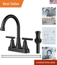 Leak-Resistant Matte Black Faucet with Pop-Up Drain &amp; Easy Installation - $43.50