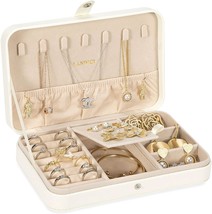 White Landici Small Jewelry Box For Women And Girls, Pu Leather Travel Jewelry - £28.42 GBP