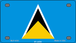 St Lucia Country Flag Novelty Mini Metal License Plate Tag - £11.70 GBP