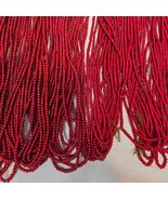 4mm Venetian Dark Blood red White Heart Trade Beads Necklaces - $139.89 MXN